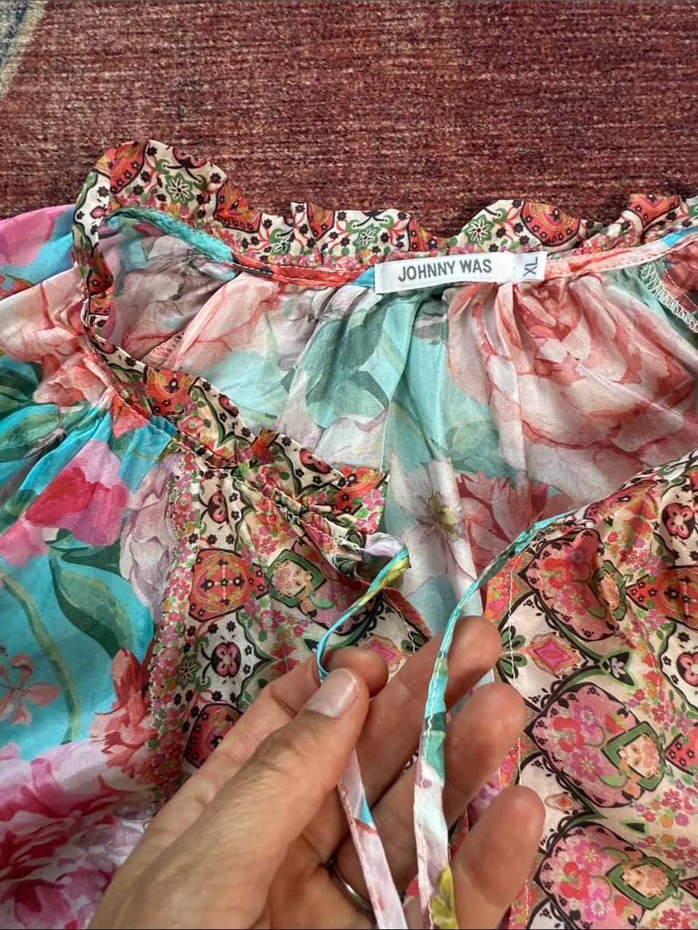 JOHNNY WAS Rose Narcisa Blouse Size XL - Picture 12 of 15